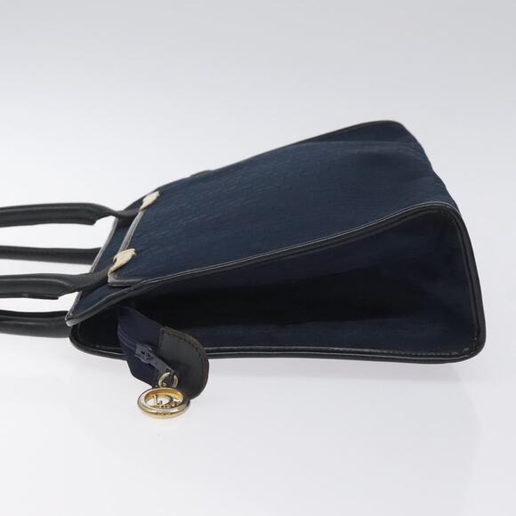 DIOR Trotter Canvas Hand Bag Navy Gold - Picture 5 of 12